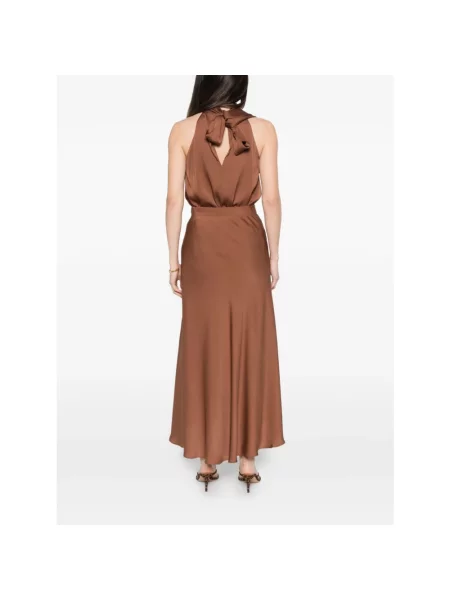 Spódnica midi Silk95five brązowa