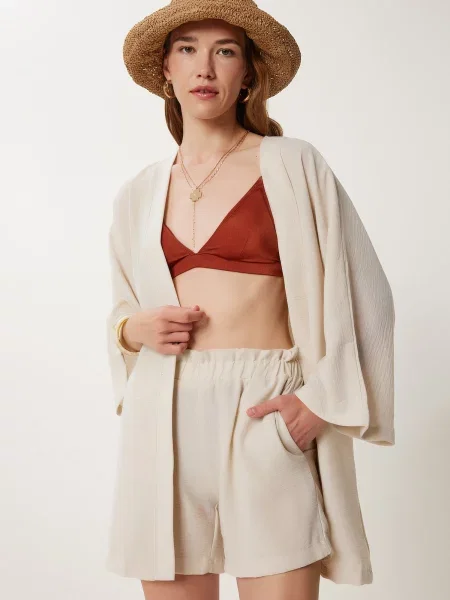 Happiness İstanbul Costum cu pantaloni cappuccino maro