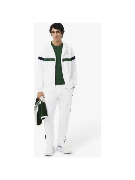 Dres Lacoste Sport Colour-Block czysty zielony S biały