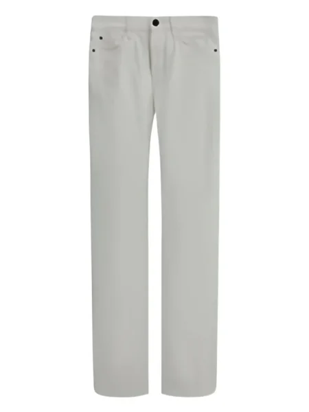 Blugi Loro Piana din piele cu 5 buzunare alb