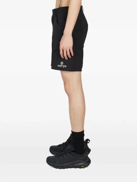 Pantaloni scurți cargo Ostrya cu imagine negru