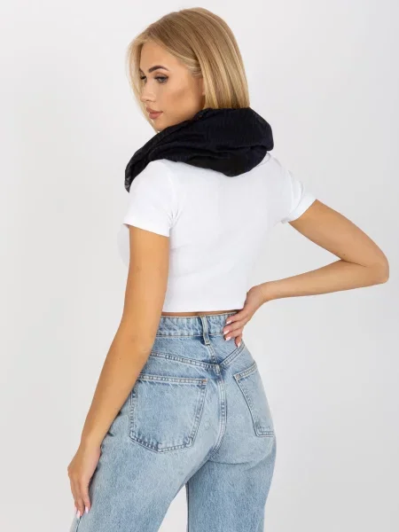 Fular Fashionhunters cu imprimeu animal print negru