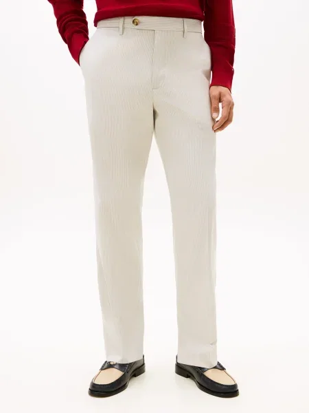 TOMMY HILFIGER Ráncos nadrág ekrü / sötét bézs