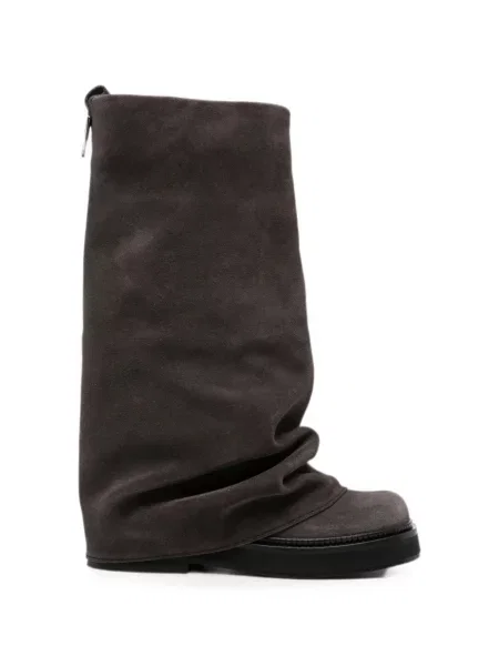 Botine The Attico din piele de căprioară gri