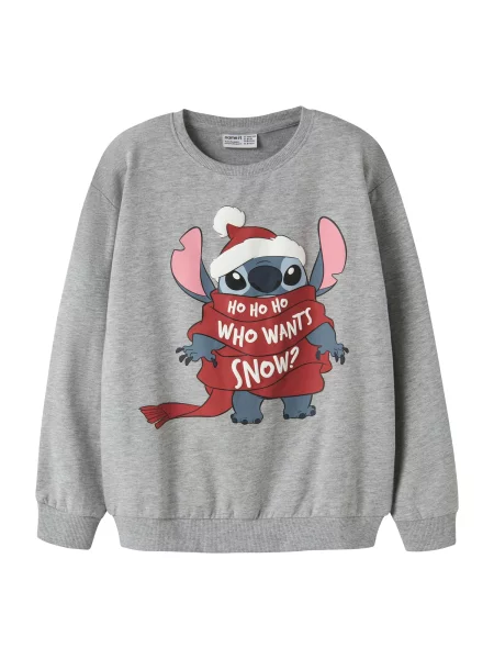 NAME IT Μπλούζα φούτερ NKFSyrena Stitch μπλε περιστεριού / γκρι / κόκκινο φωτιάς λευκό