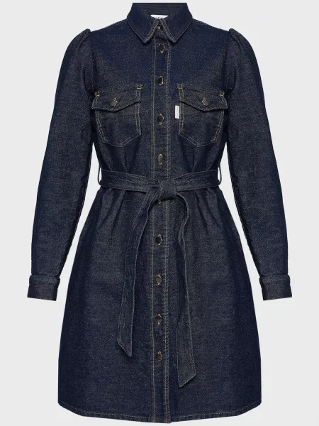 Джинсова сукня Naf Naf синя