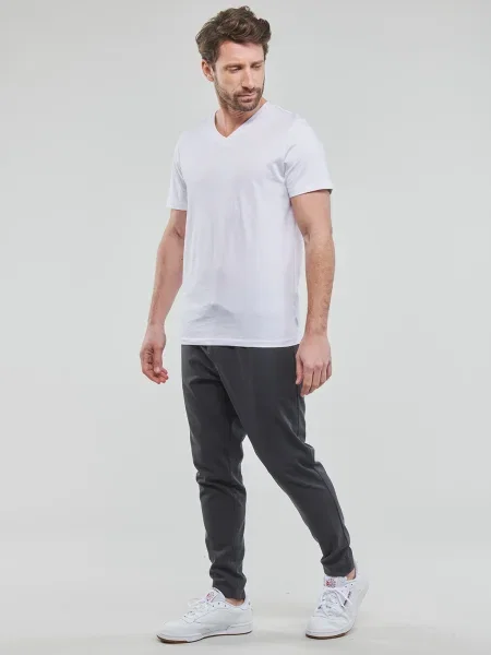 V-nyakú póló Jack & Jones fehér