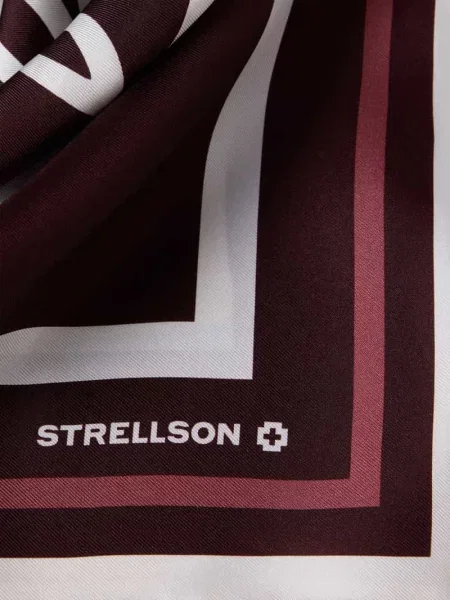 Strellson Jedwabna Chusta rot bordowa