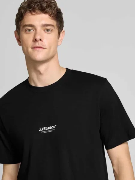 T-shirt z okrągłym dekoltem model SOHO' Jack & Jones czarna