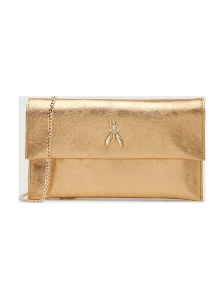 Geanta de piele Patrizia Pepe plic auriu