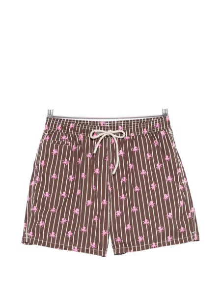 Prugaste kupaće gaće Mc2 Saint Barth s printom smeđa