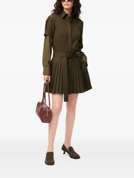 Mini rochie mini Loewe plisată de costum verde