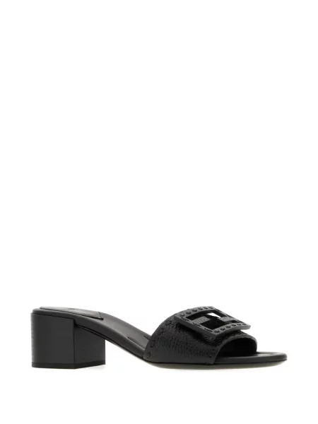 Papuci tip mules Fendi din piele negru