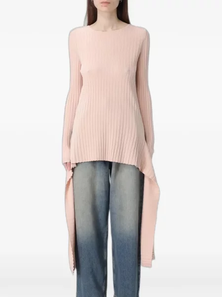 Pulover Moschino Jeans asimetric albastru