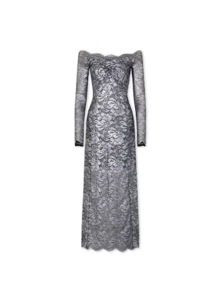 Sukienka maxi Rabanne koronkowa szara