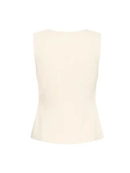 Kamizelka z mieszanki z fakturowanym wzorem model KATE LUMINA' Ichi beżowa