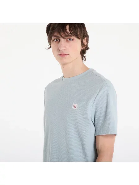 Тениска Calvin Klein Jeans Ss Waffle Badge Crew Tee Gray XL
