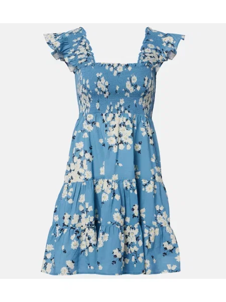 Rochie Rixo cu model floral albastru