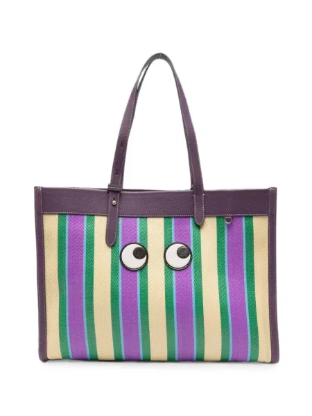 Geantă Anya Hindmarch cu dungi violet