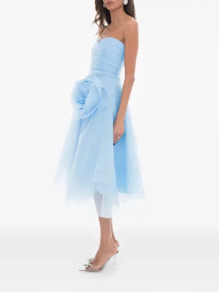 Rochie Ana Radu cu model floral de costum albastru