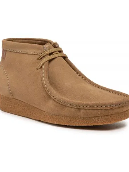 Bokacipő CLARKS Shacre Boot Dark Sand Suede bézs