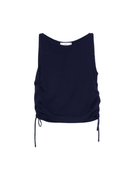 Top Dunst wełniany na ramiączkach niebieski