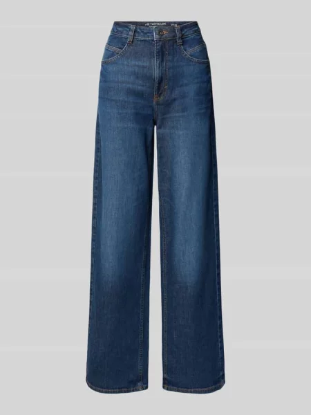 Jeansy w kroju loose fit z mieszanki bawełny model MADINA WIDE' Tom Tailor niebieskie