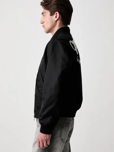 Off-White Script geacă bomber pentru bărbați alb