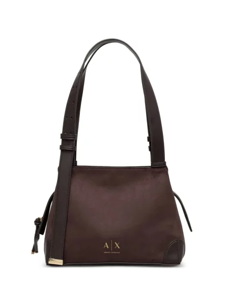 Geantă shopper Armani Exchange cu imagine maro