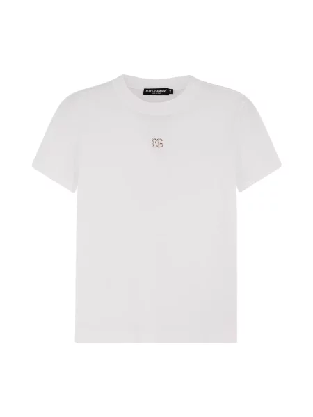 Koszulka Dolce And Gabbana z krótkim rękawem z logo biała