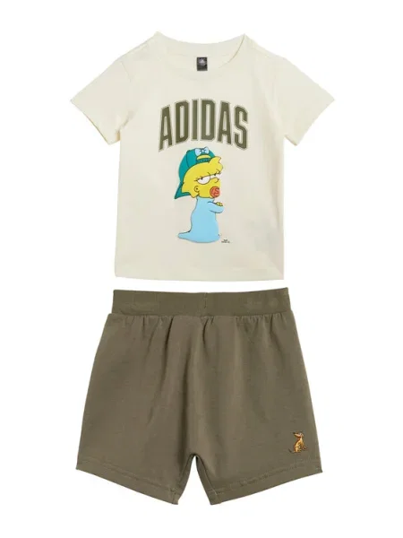 Adidas Set tricou și pantaloni scurți The Simpsons bej