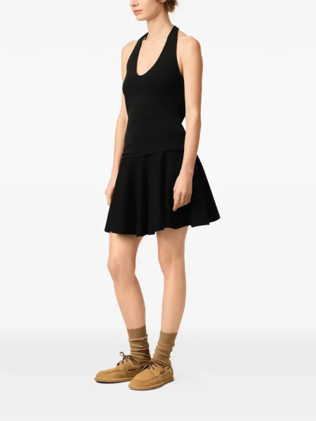 Top Ami Paris din jerseu cu spatele deschis negru