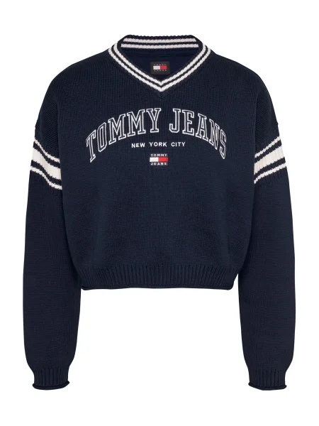 Tommy Jeans Pulover VARSITY alb