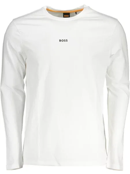 Tricou cu mânecă lungă Boss alb