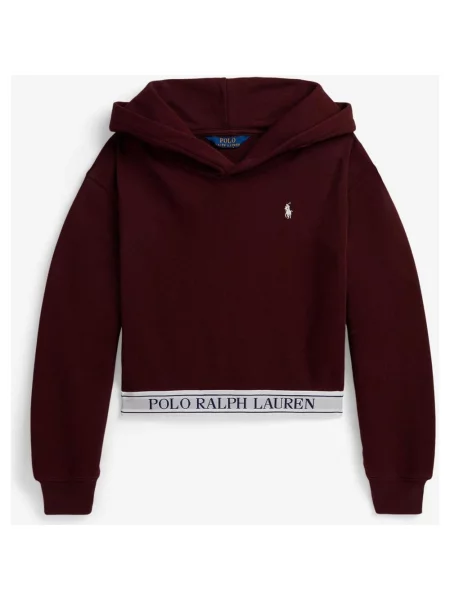 Bluza z kapturem Ralph Lauren Logo French Terry bordowa S czerwona