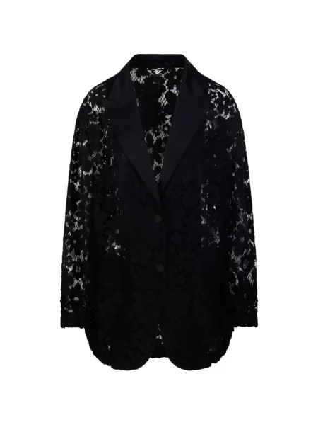 Marynarka Fendi w kwiatki koronkowa czarna