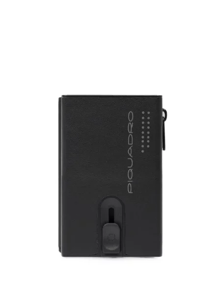 Portofel Piquadro din piele cu imagine negru