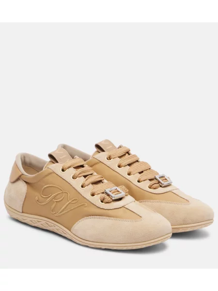 Sneakerși Roger Vivier din satin bej