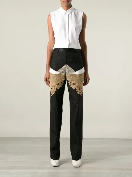 Pantaloni Givenchy din dantelă negru