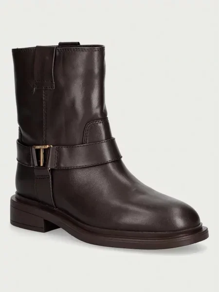 Twinset botine pentru femei din piele maro