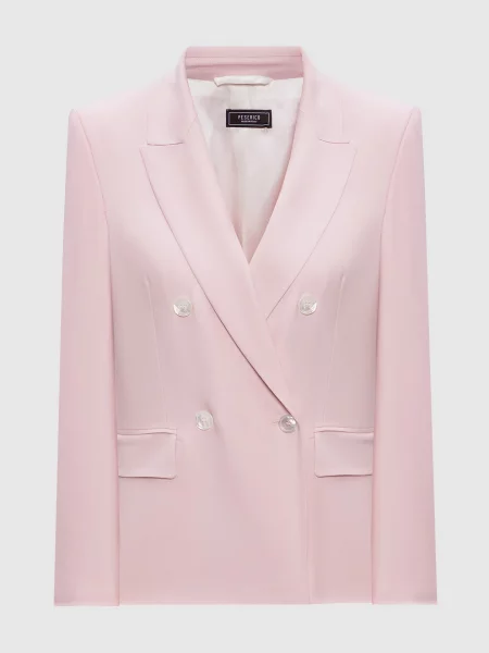 Двобортний жакет з вовною Peserico рожевий