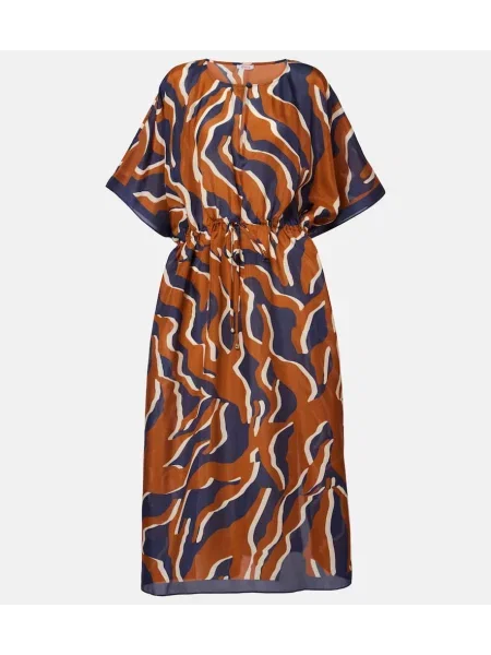 Rochie Eres de mătase cu imagine portocaliu