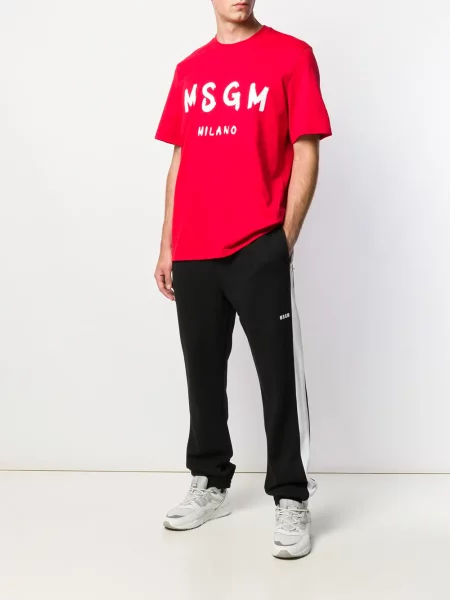 Pantaloni Msgm cu dungi alergare negru