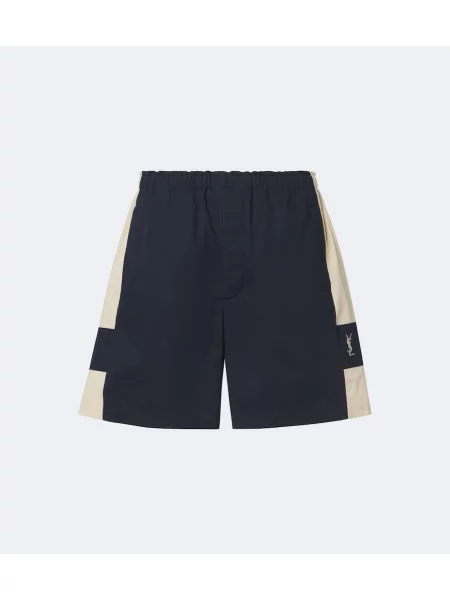 Pantaloni scurți Saint Laurent din canvas albastru
