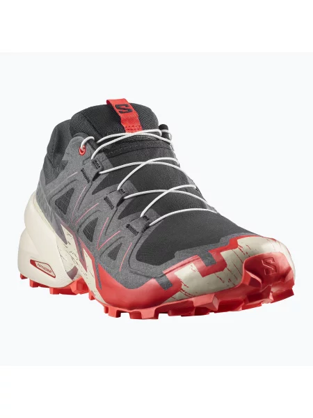 Buty do biegania Salomon Speedcross 6 black/fiery red/almond milk czarne