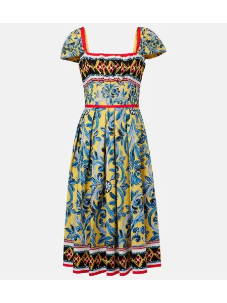 Rochie midi Dolce&gabbana cu imagine plisată până la genunchi