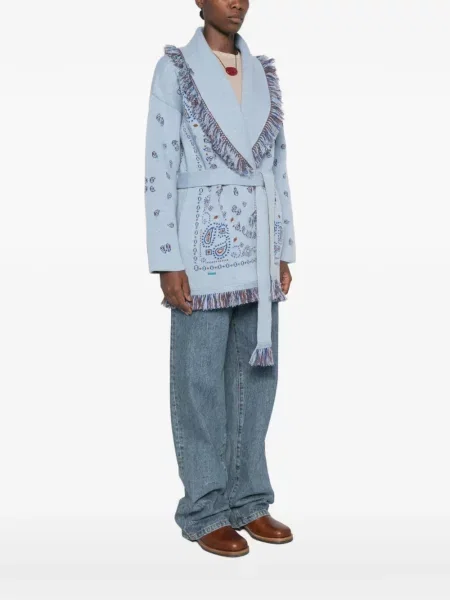 Ζακέτα Alanui με κρόσσια paisley μπλε