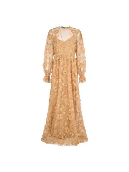 Długa sukienka maxi Alberta Ferretti żółta