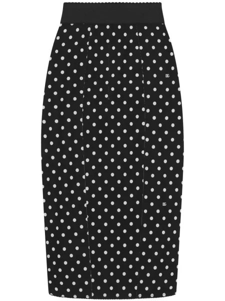 Osłona spódnica ołówkowa Dolce And Gabbana w grochy z nadrukiem czarna
