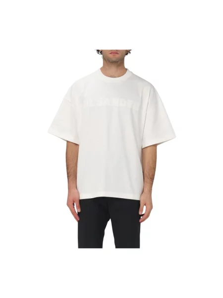 Koszulka Jil Sander z logo casual beżowa
